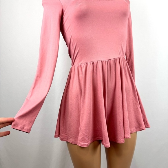 Urban Outfitters XS Savannah Knit Long Sleeve Romper Pink Ballet Barbie Fairy - Picture 2 of 14